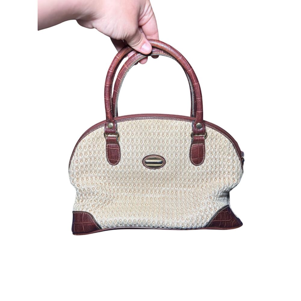 Worthington vintage wicker bucket purse grandmacore grandma granna retro boho